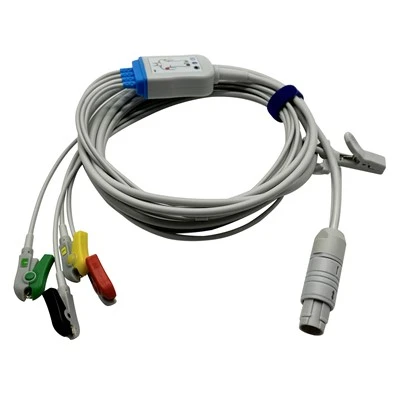 Cabo ECG Primedic de uma peça com 4 derivações para desfibrilador DM10 6pino