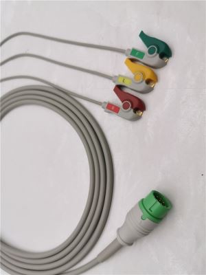Clipes de cabo de adaptador de ECG de 3 derivações compatíveis com DRE